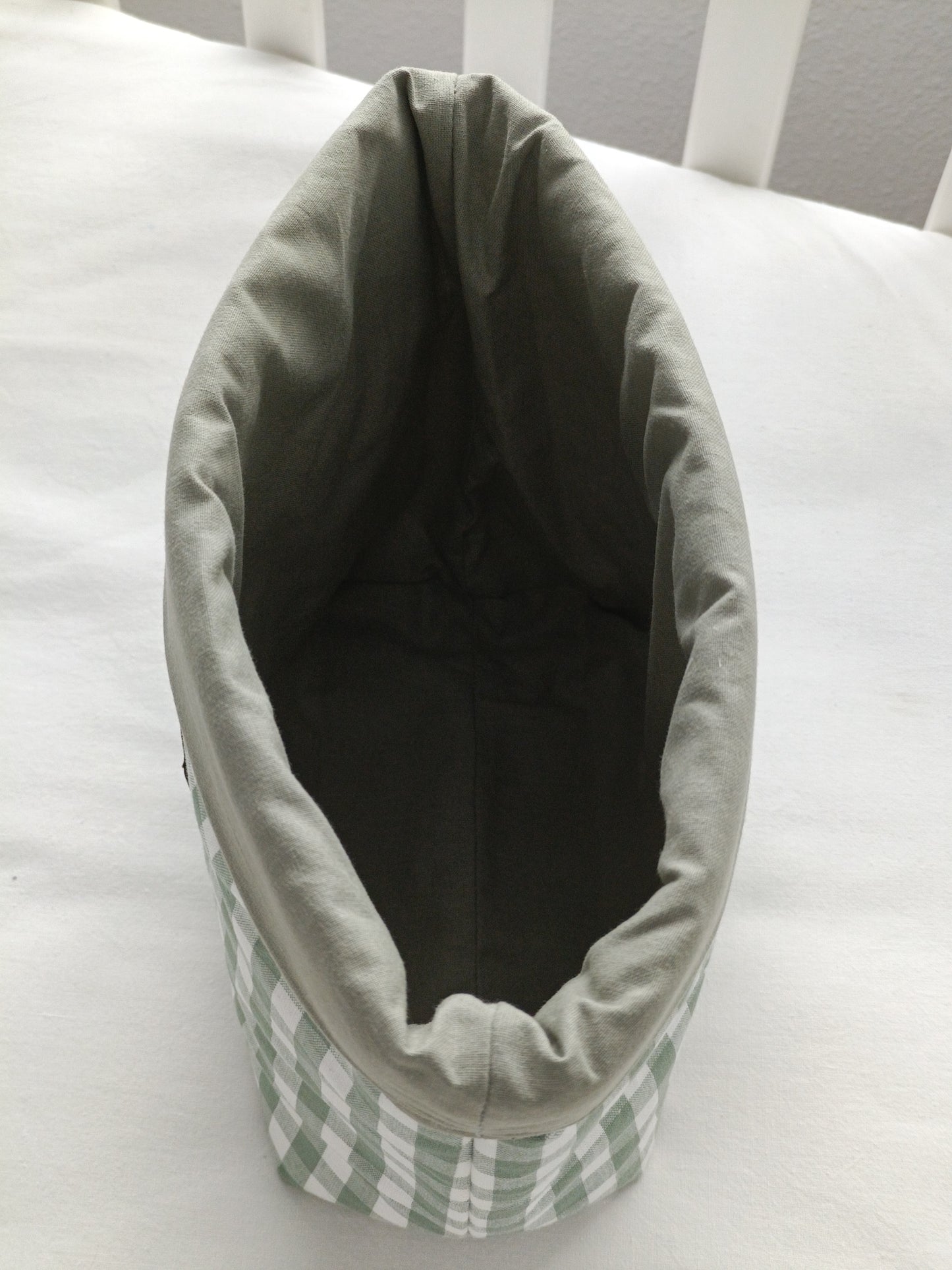Contenedor/cesta vichy verde