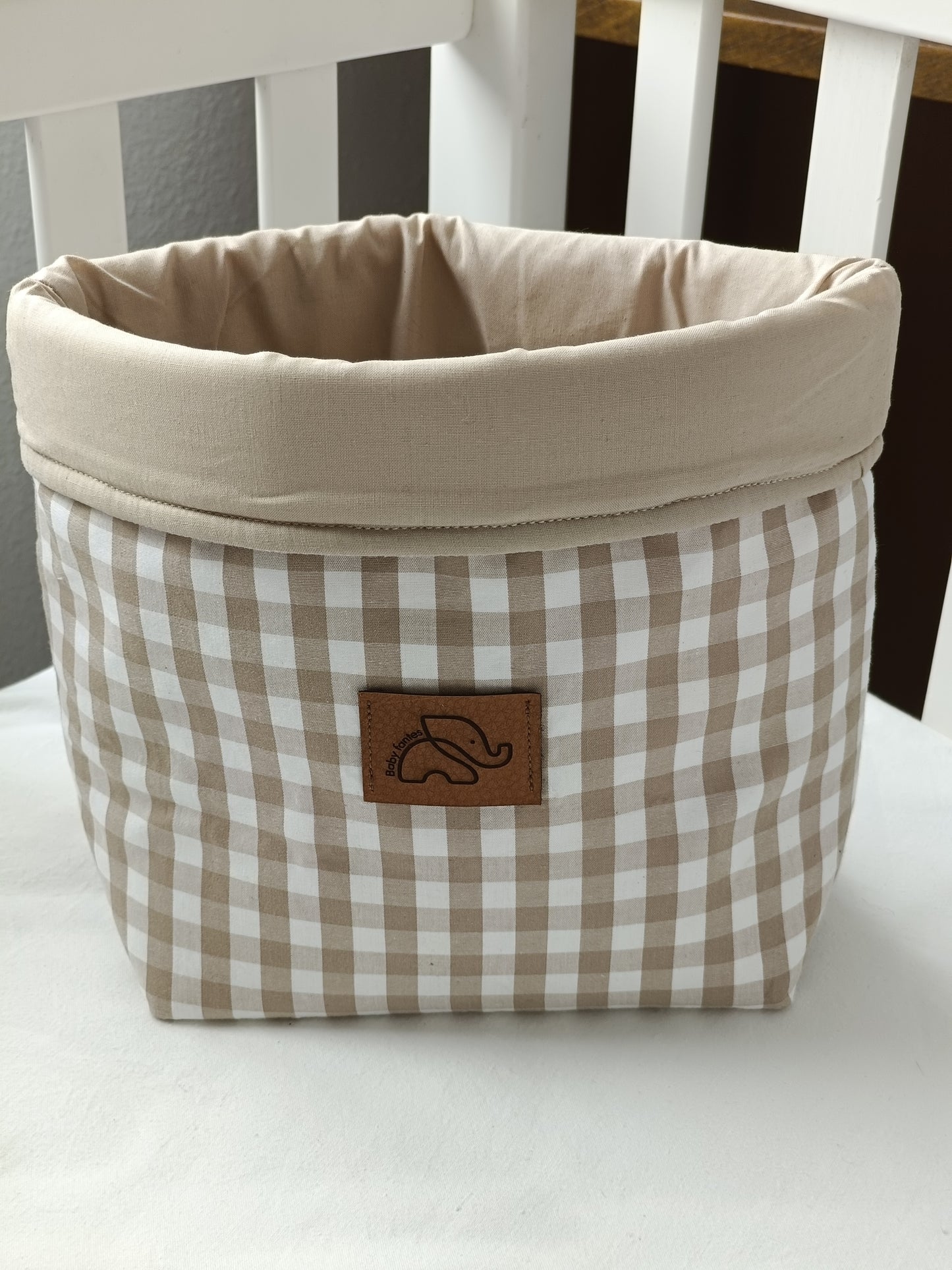 Contenedor/Cesta vichy beige