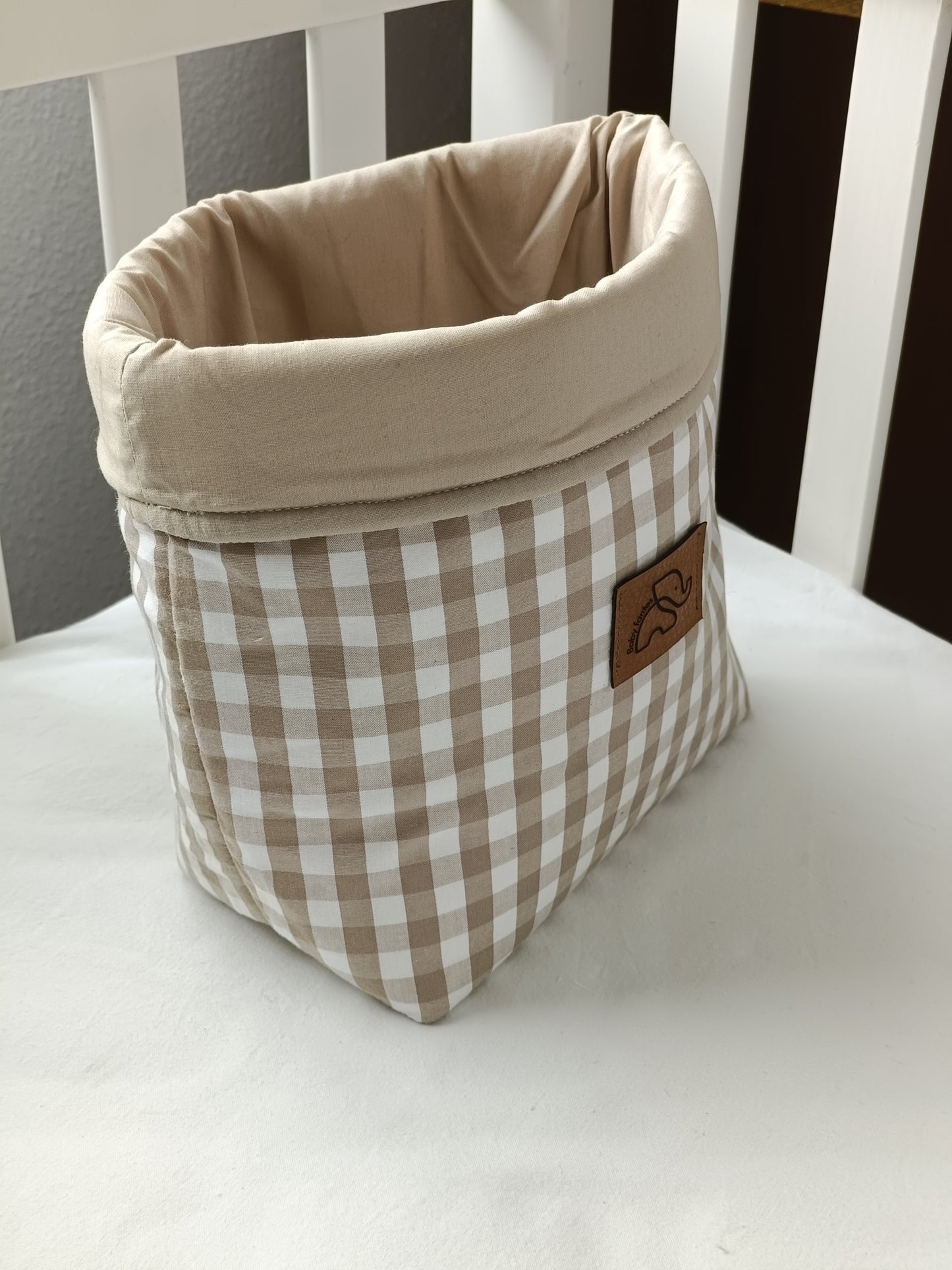 Contenedor/Cesta vichy beige