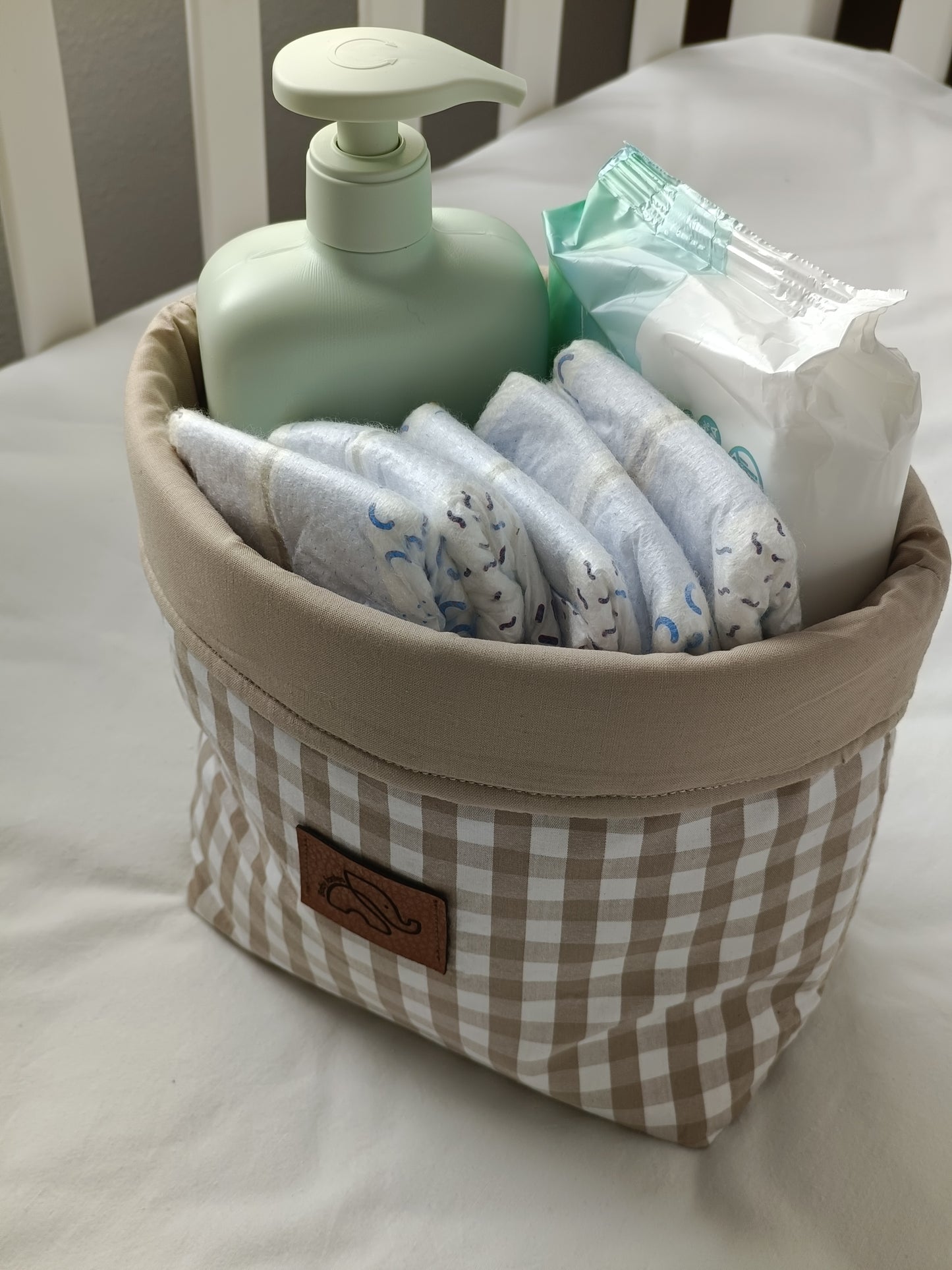 Contenedor/Cesta vichy beige