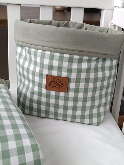 Contenedor/cesta vichy verde
