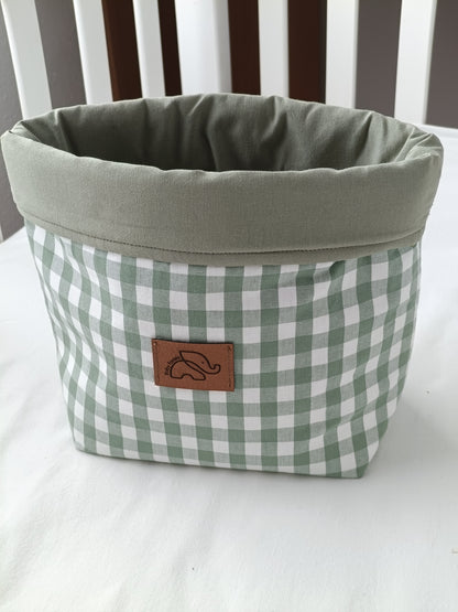Contenedor/cesta vichy verde