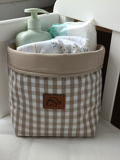 Contenedor/Cesta vichy beige