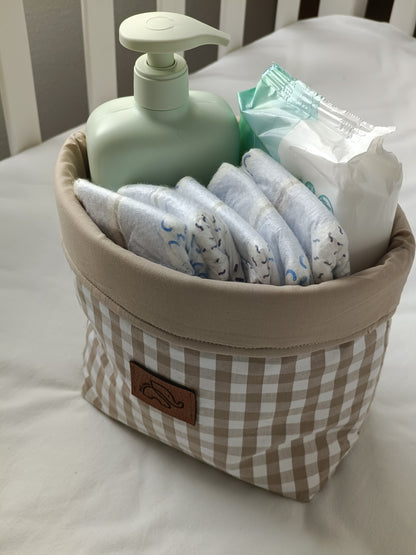 Contenedor/Cesta vichy beige