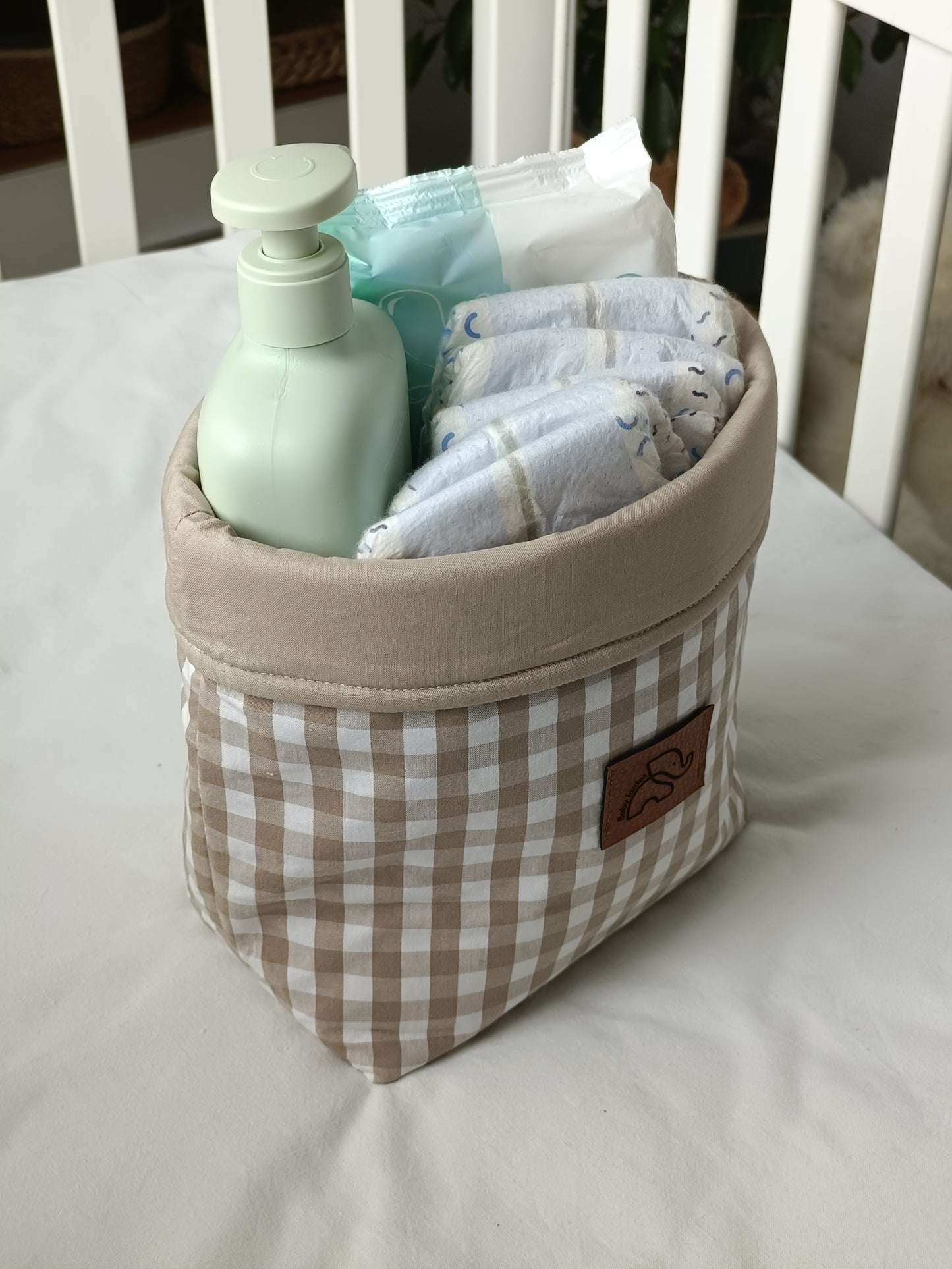 Contenedor/Cesta vichy beige