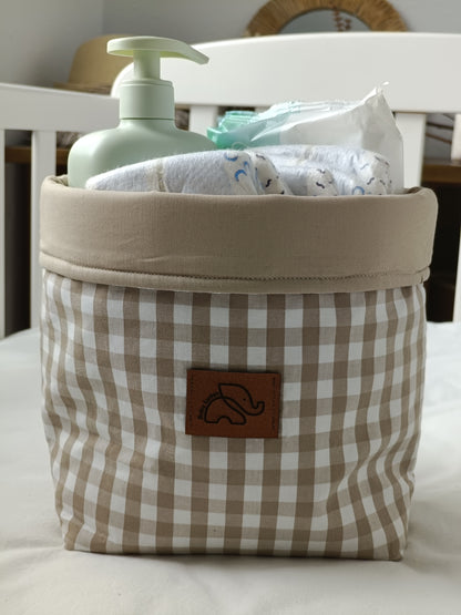 Contenedor/Cesta vichy beige